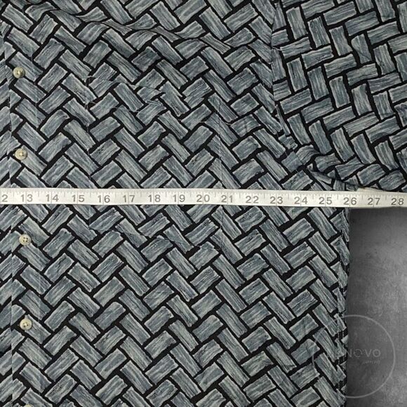 Campia Moda Mens Vintage Rayon Geometric Short Sleeve Button Up Shirt XL - Picture 6 of 6